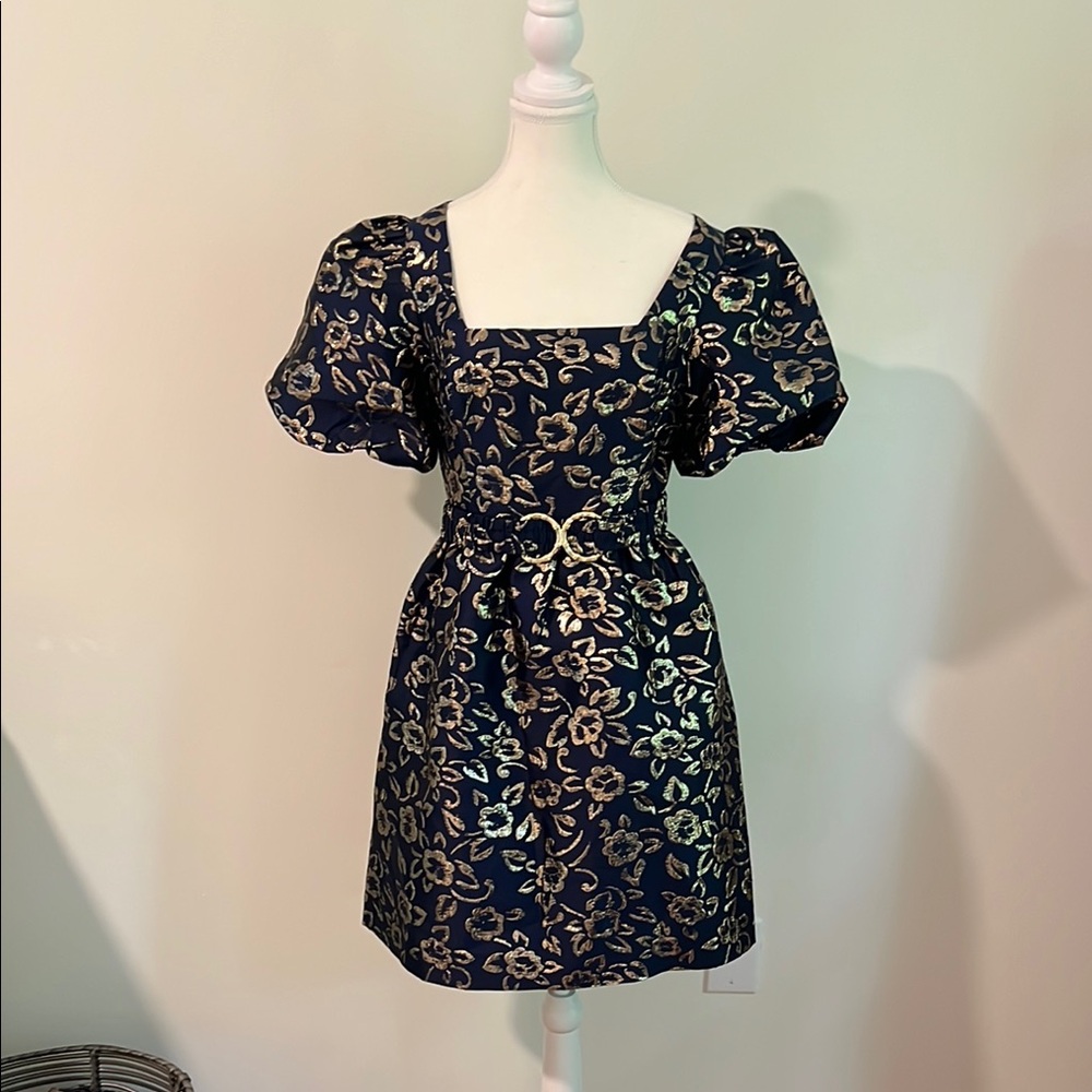 Elegant Floral Puff Sleeve Dress